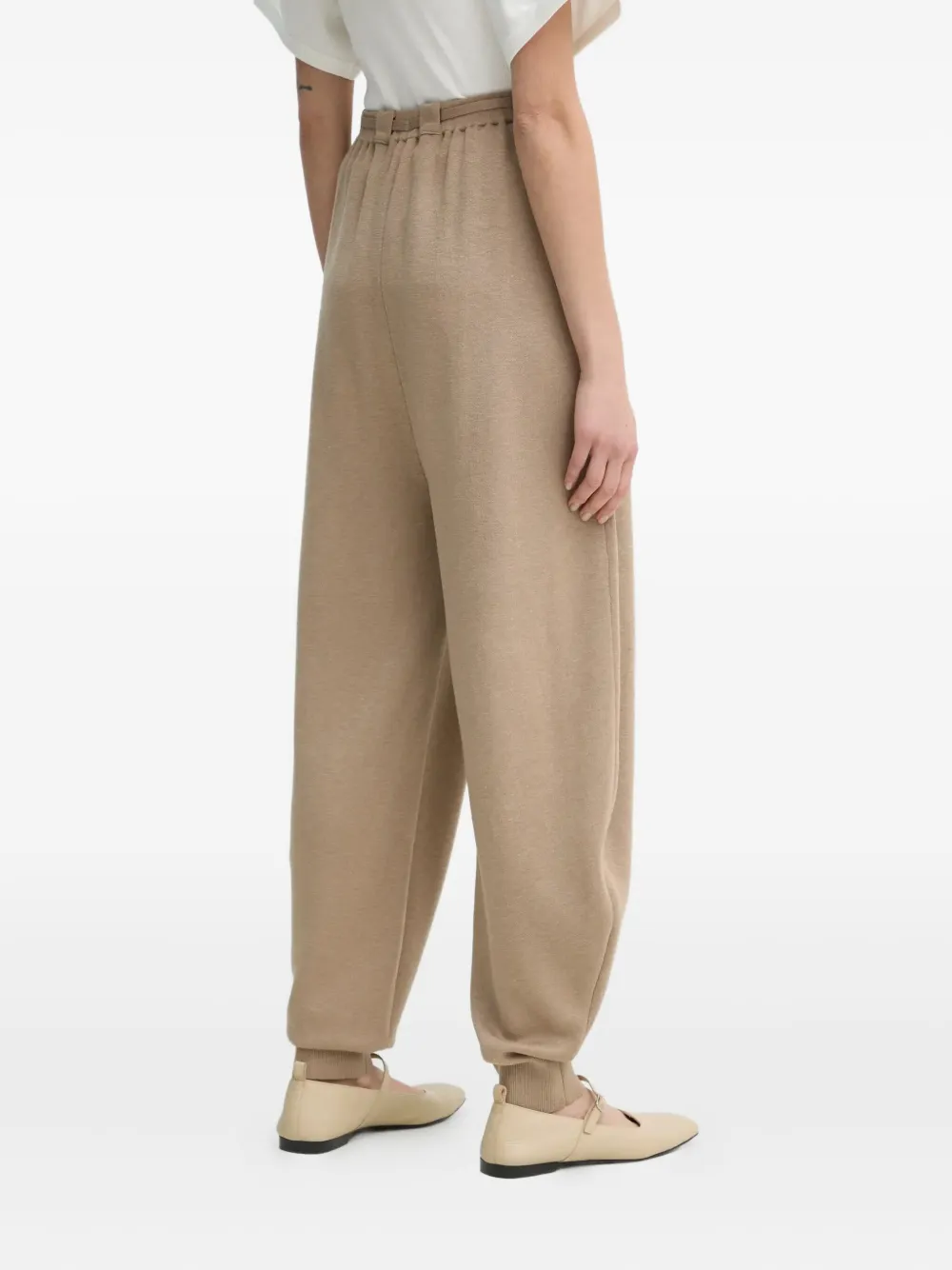 By Malene Birger Wool Relaxed Fit Jogging Trousers In Animal Print