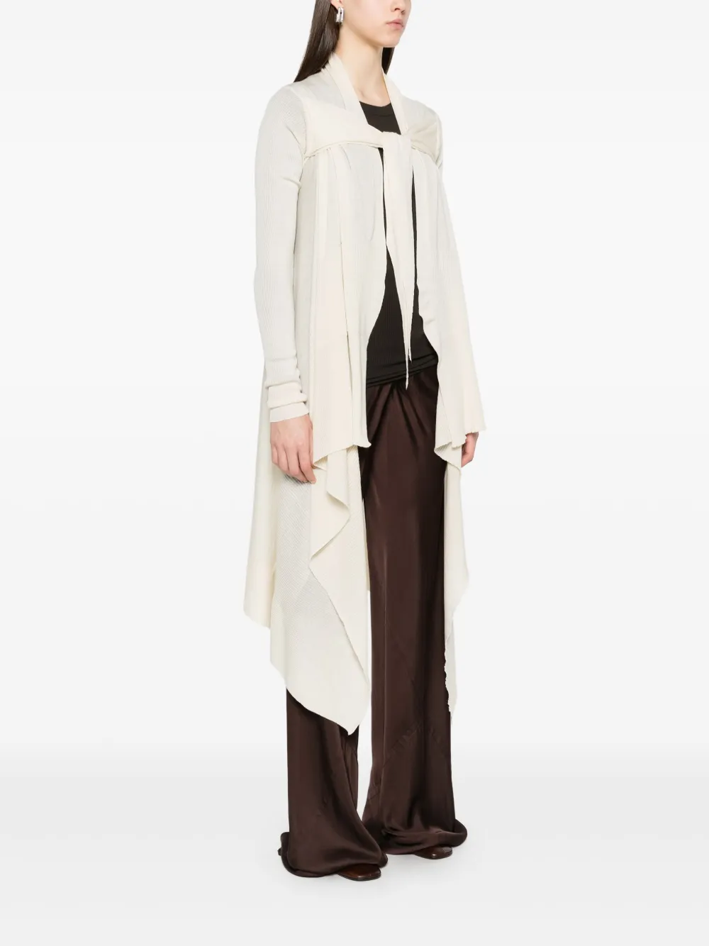 Rick Owens Gestrikte jas Beige