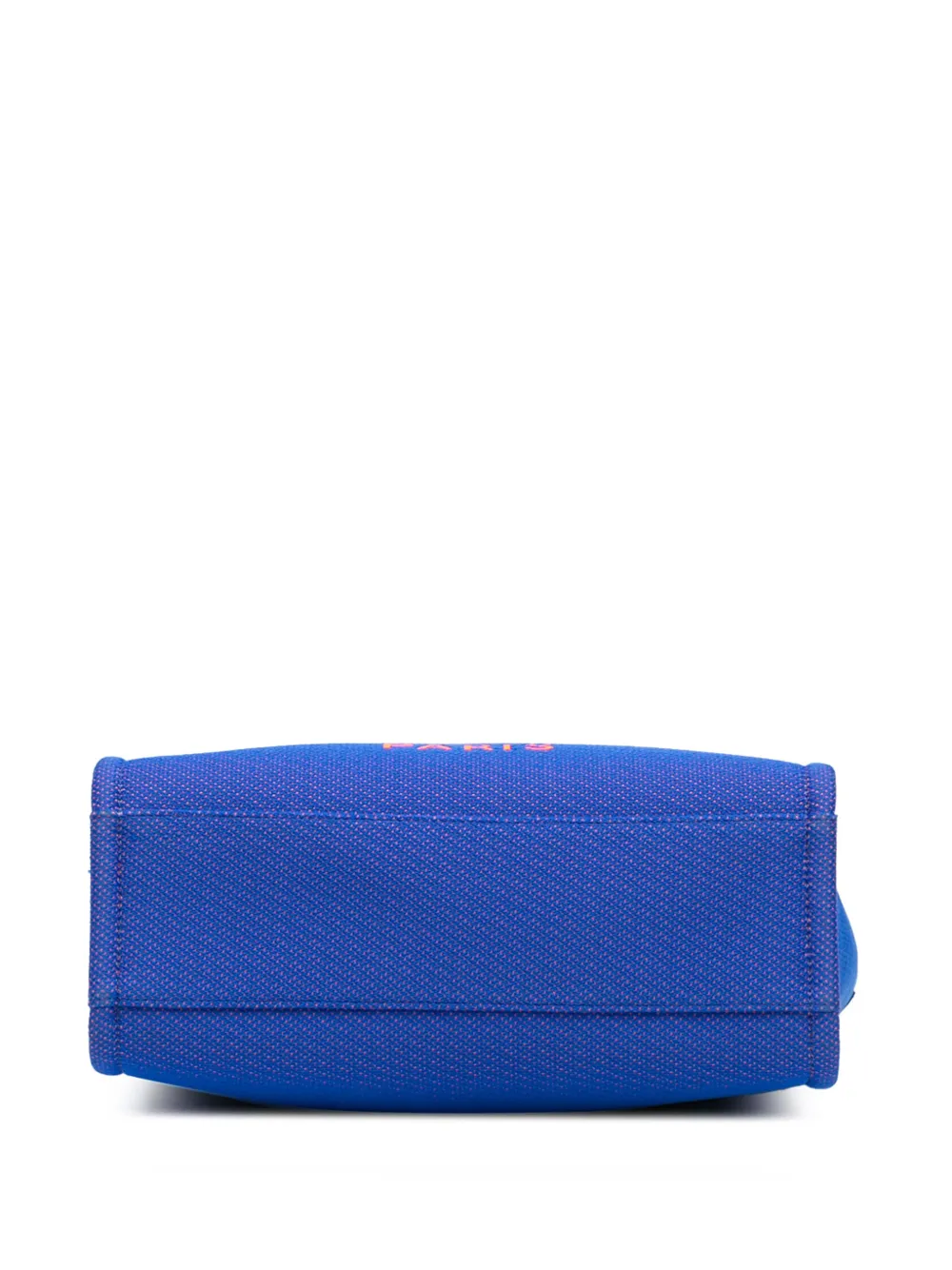 Pre-owned Chanel 2021 Mini Canvas Deauville Tote Bag In Blue