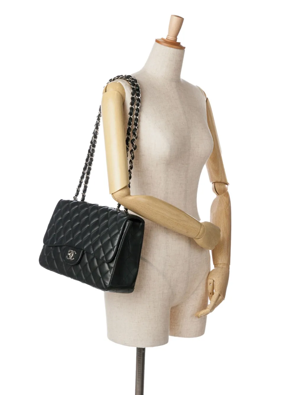 CHANEL Pre-Owned 2009-2010 Jumbo Classic Lambskin Single Flap shoulder bag - Zwart