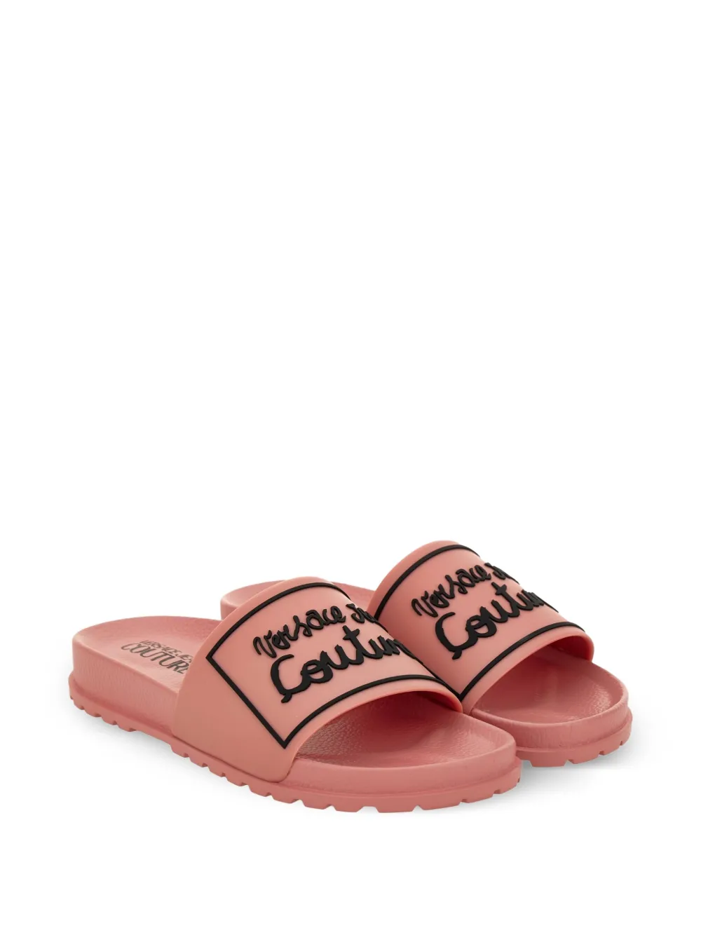 Versace Jeans Couture embossed slides Pink