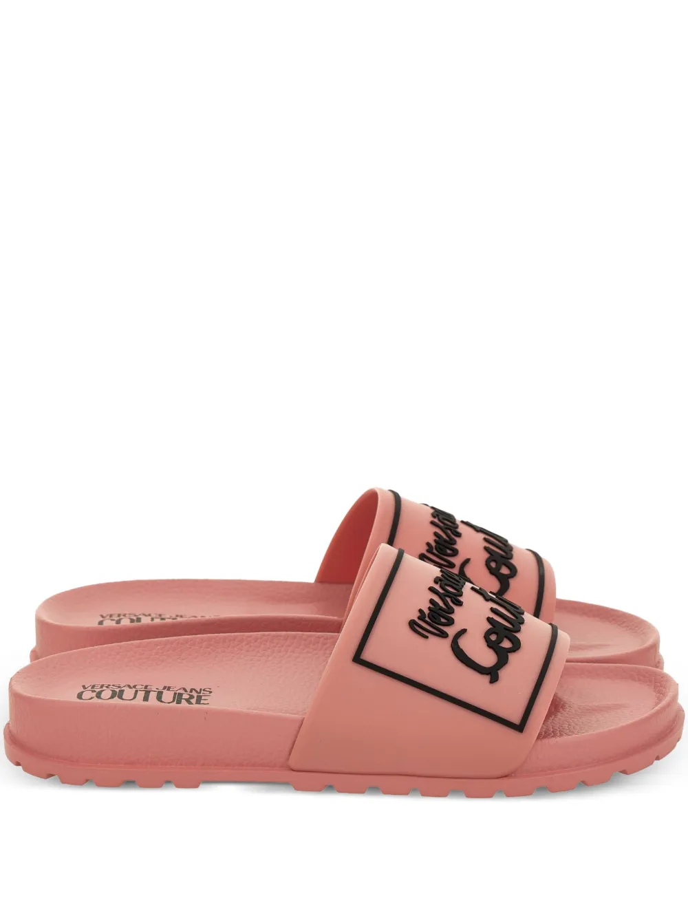 Versace Jeans Couture embossed slides Pink