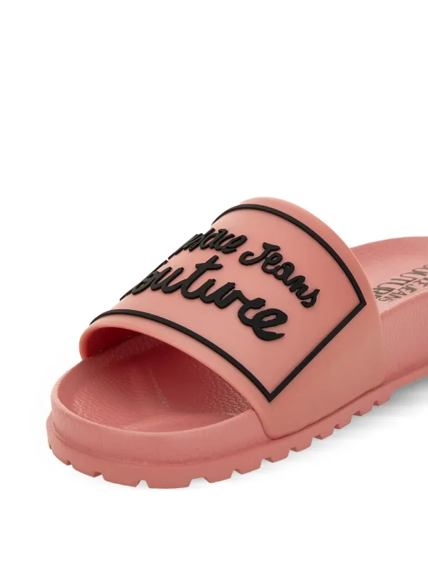 Versace Jeans Couture Embossed Slides Pink FARFETCH JO