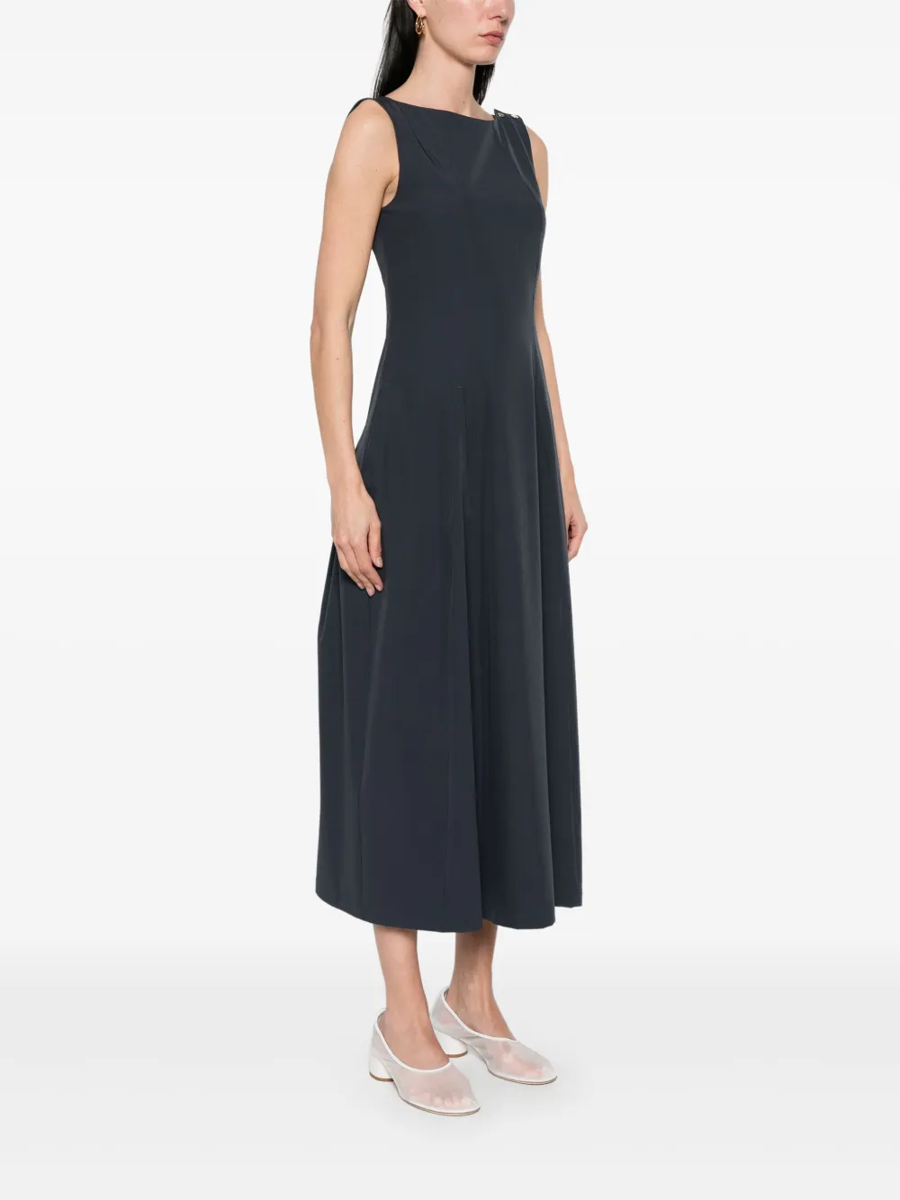 Herno Mouwloze maxi-jurk Blauw