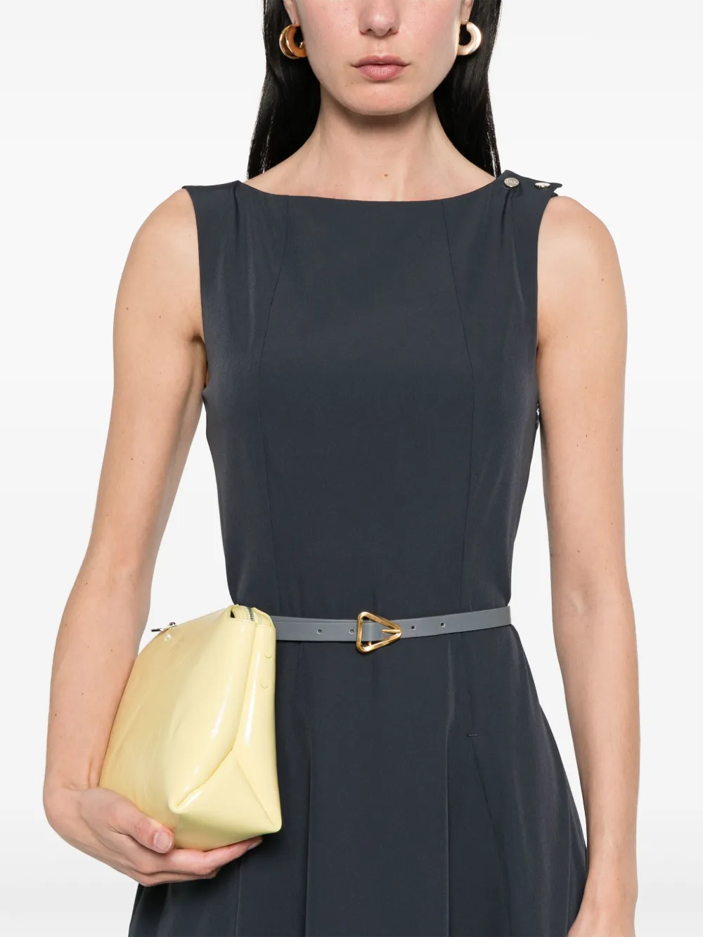 Herno Mouwloze maxi-jurk Blauw