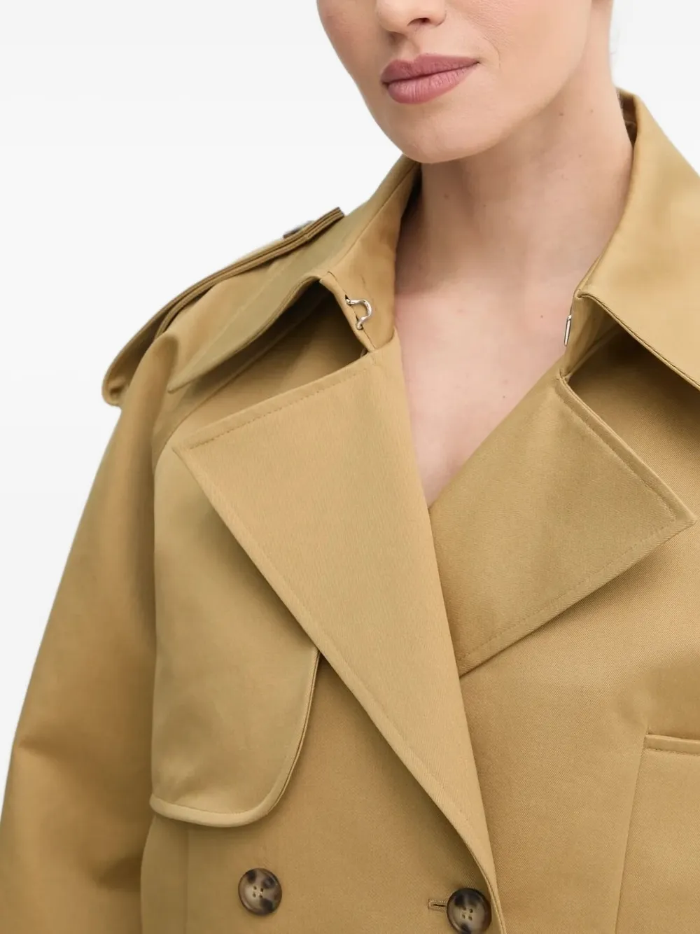 Ivy & Oak Double-breasted Cotton Jacket In Brown