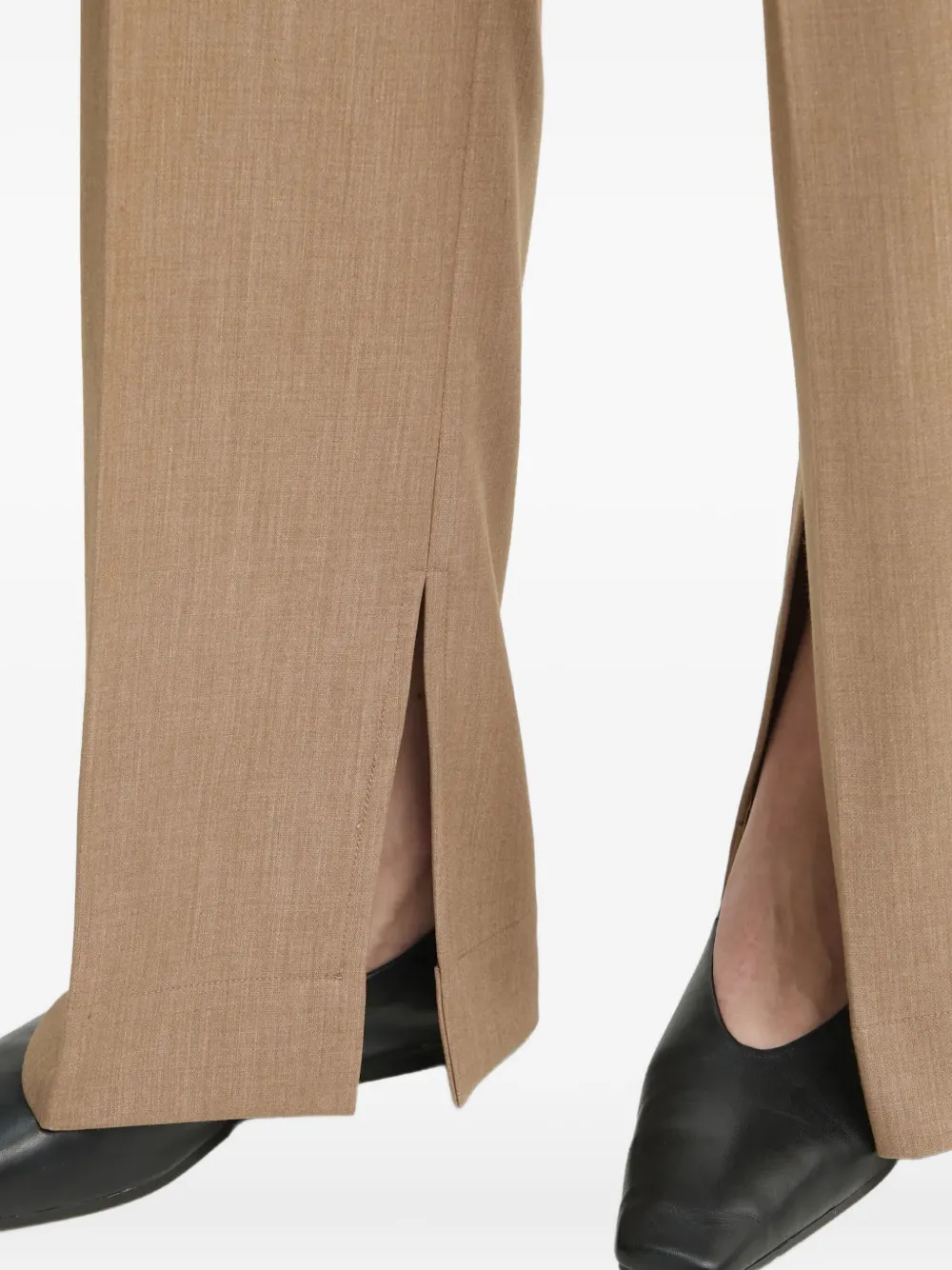 Herskind Split-hem Straight-leg Trousers In Neutral