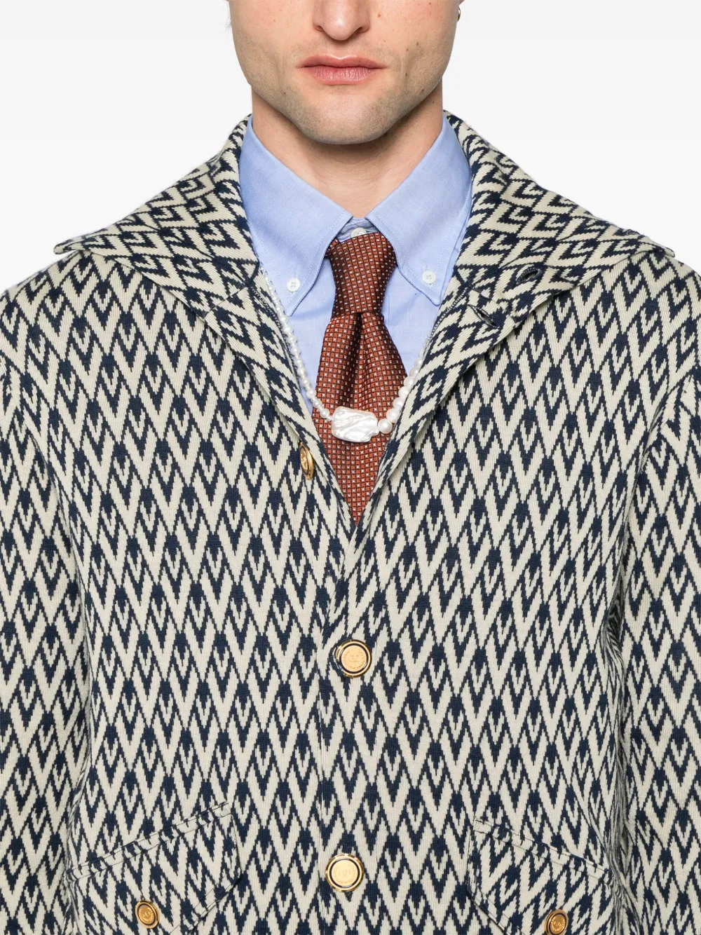 Valentino Garavani Vest met jacquard-patroon Blauw