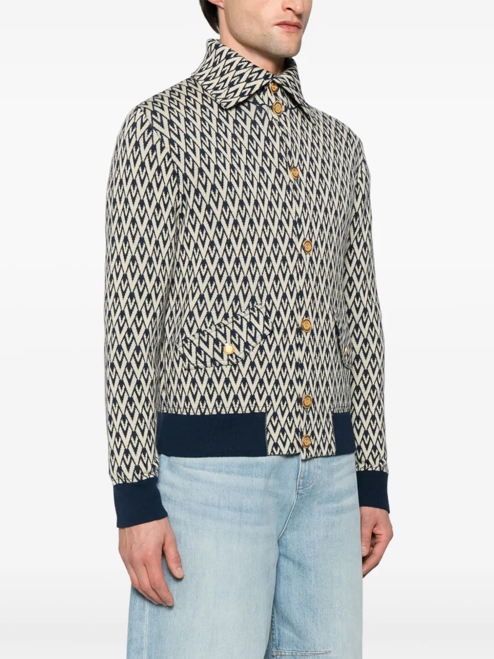 Valentino Garavani Vest met jacquard-patroon Blauw