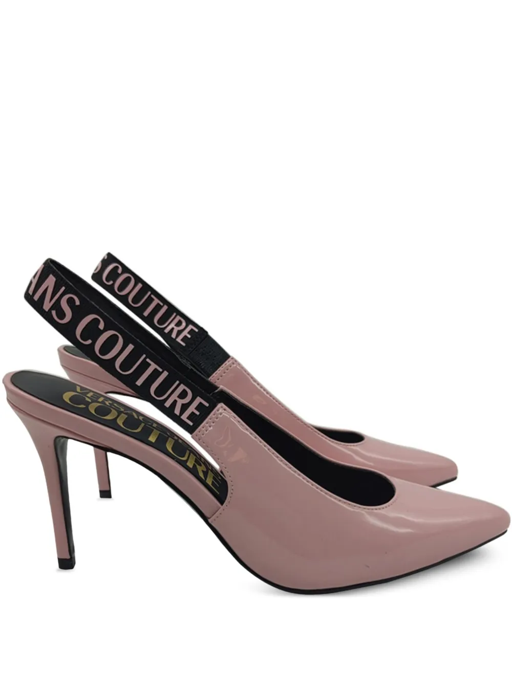 Versace Jeans Couture Slingback pumps met logo Roze