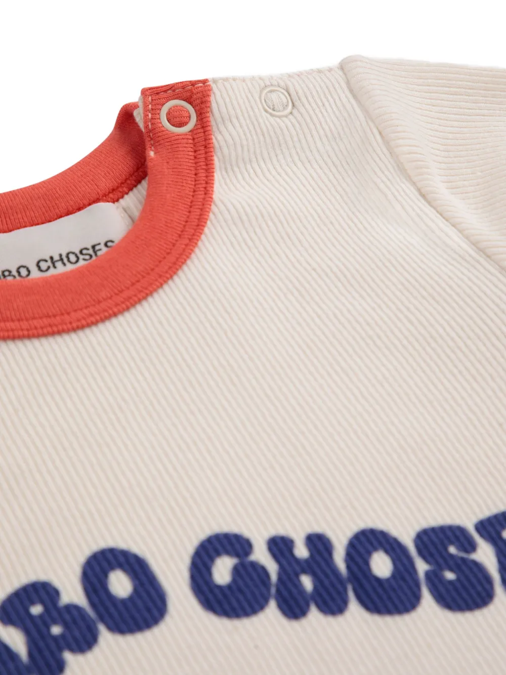 Bobo Choses T-shirt met geborduurd logo - Beige