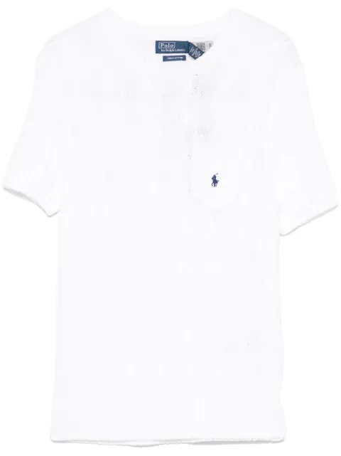 Polo Ralph Lauren توب منسوج بحياكة الضفيرة