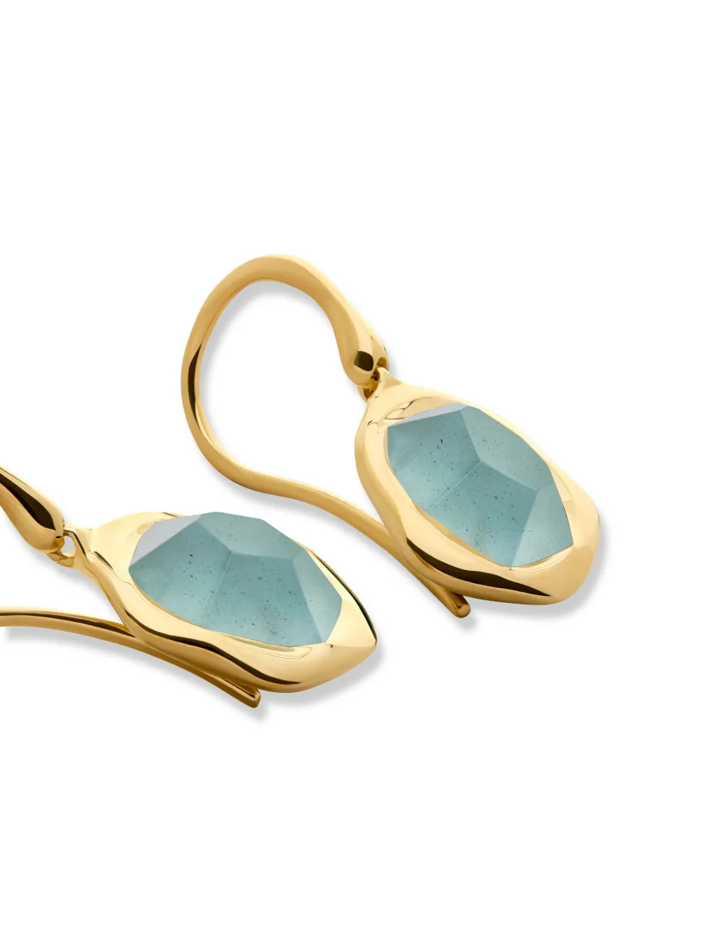 Monica Vinader Womens Blue Odyssey 18ct Yellow-gold Vermeil And Aquamarine Drop Earrings In Blue