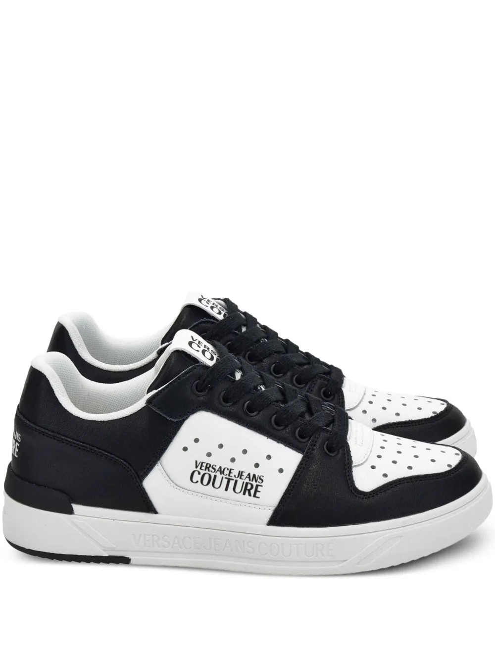 Versace Jeans Couture Sneakers met geperforeerde vlakken Wit