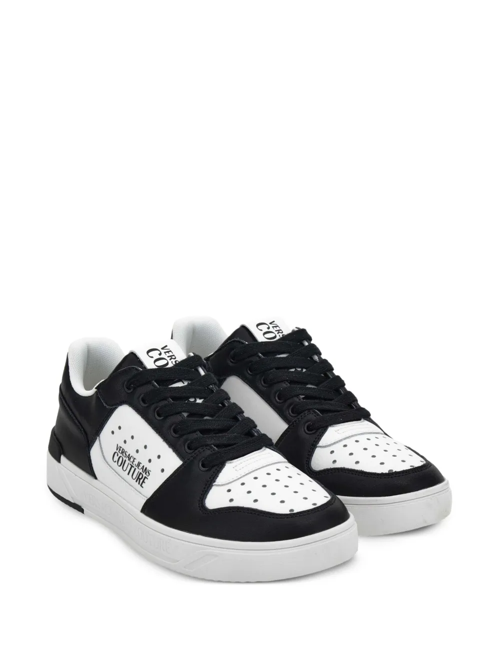 Versace Jeans Couture Sneakers met geperforeerde vlakken - Wit