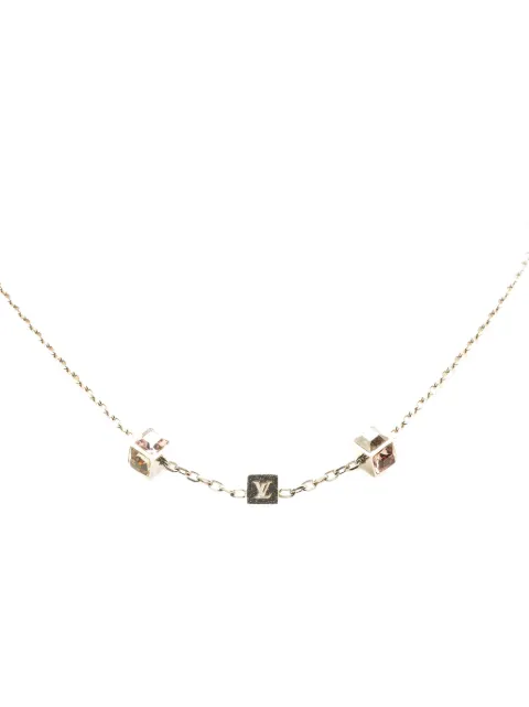 Louis Vuitton Pre-Owned collar Silver Plated Crystal Gamble Necklace 2013