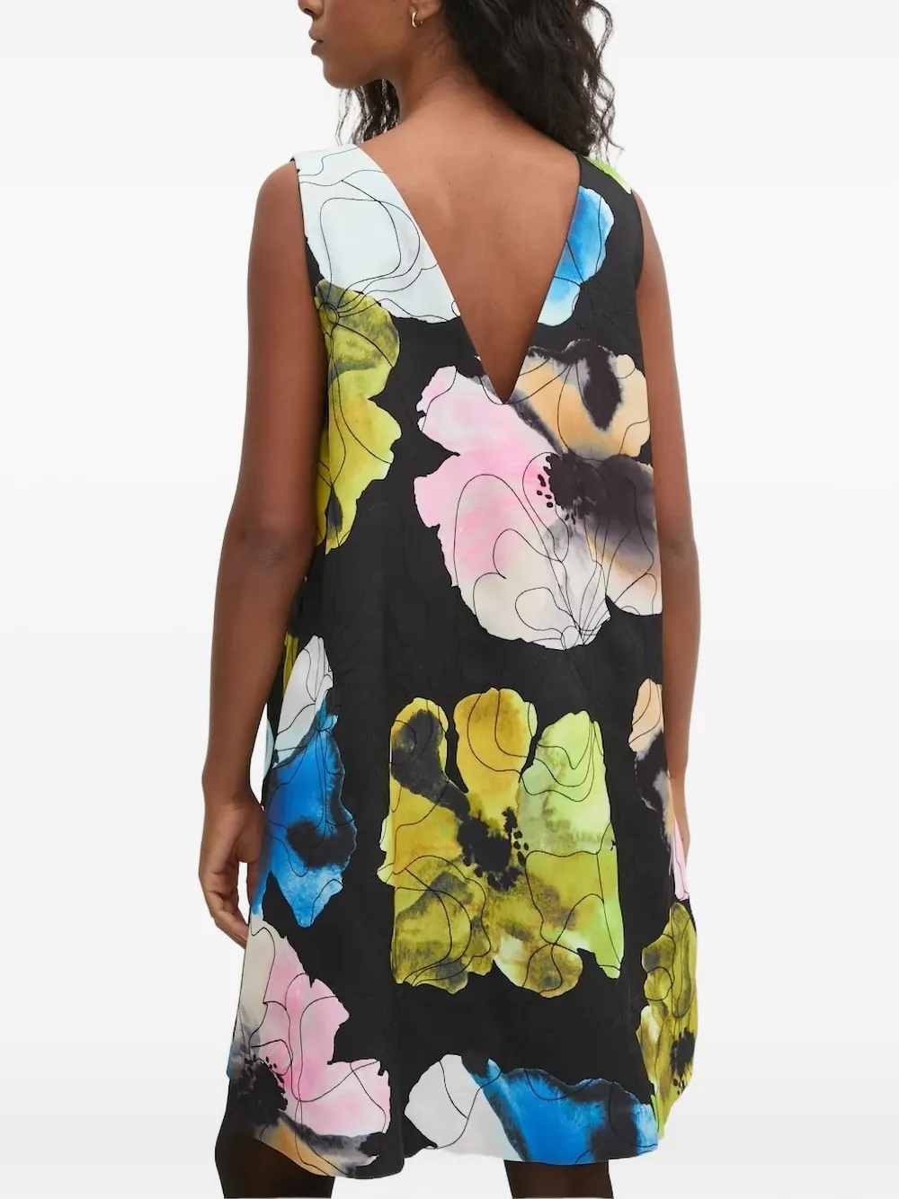 Stine Goya Watercolor Bloom floral-print mini dress - Blauw