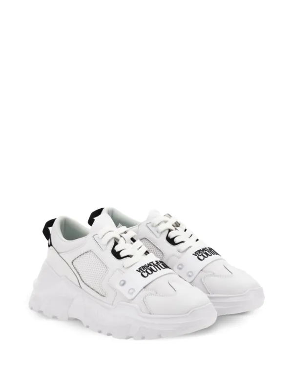 スニーカー Versace Panelled White Sneakers With Cut-Out Detailing Versace Sneakers With Panelled Design And Cut-Out - White