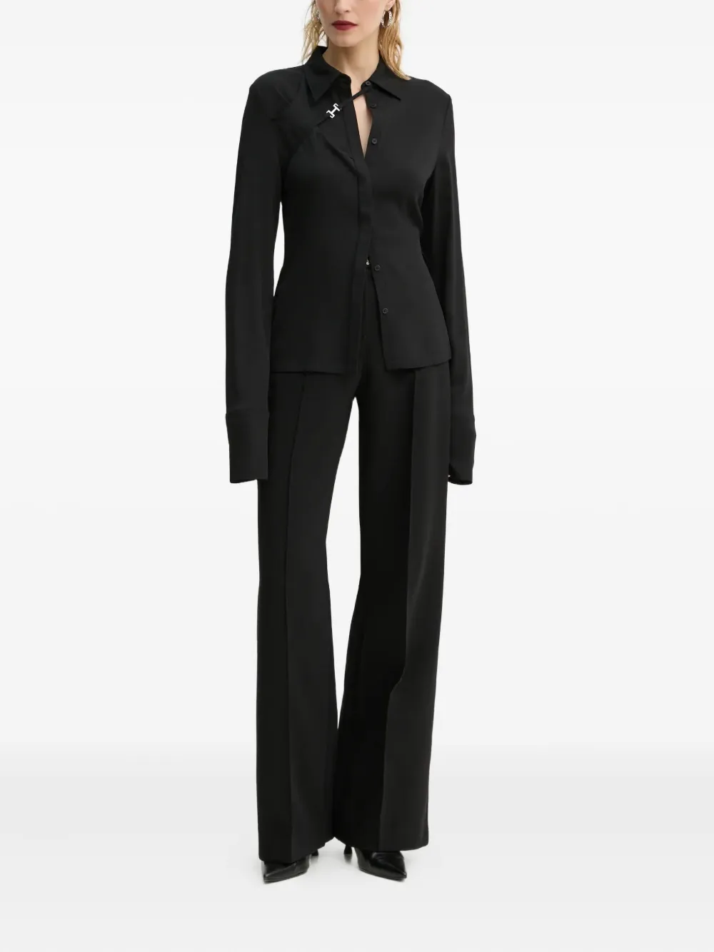 Heliot Emil Buckle-detail Shirt In Black