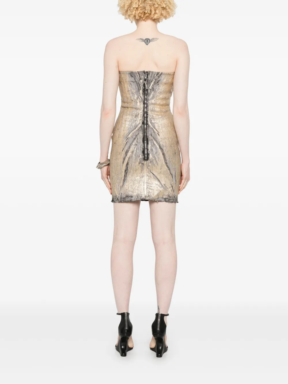 Rick Owens Mini-jurk met afwerking Goud
