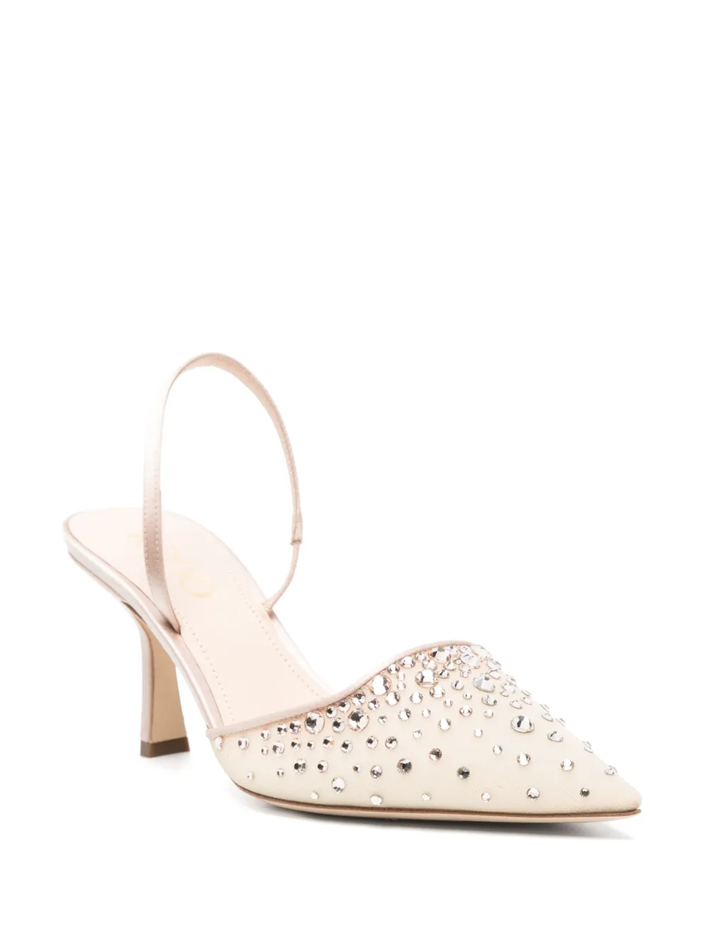 Rodo 75 mm slingsback pumps met stras - Beige