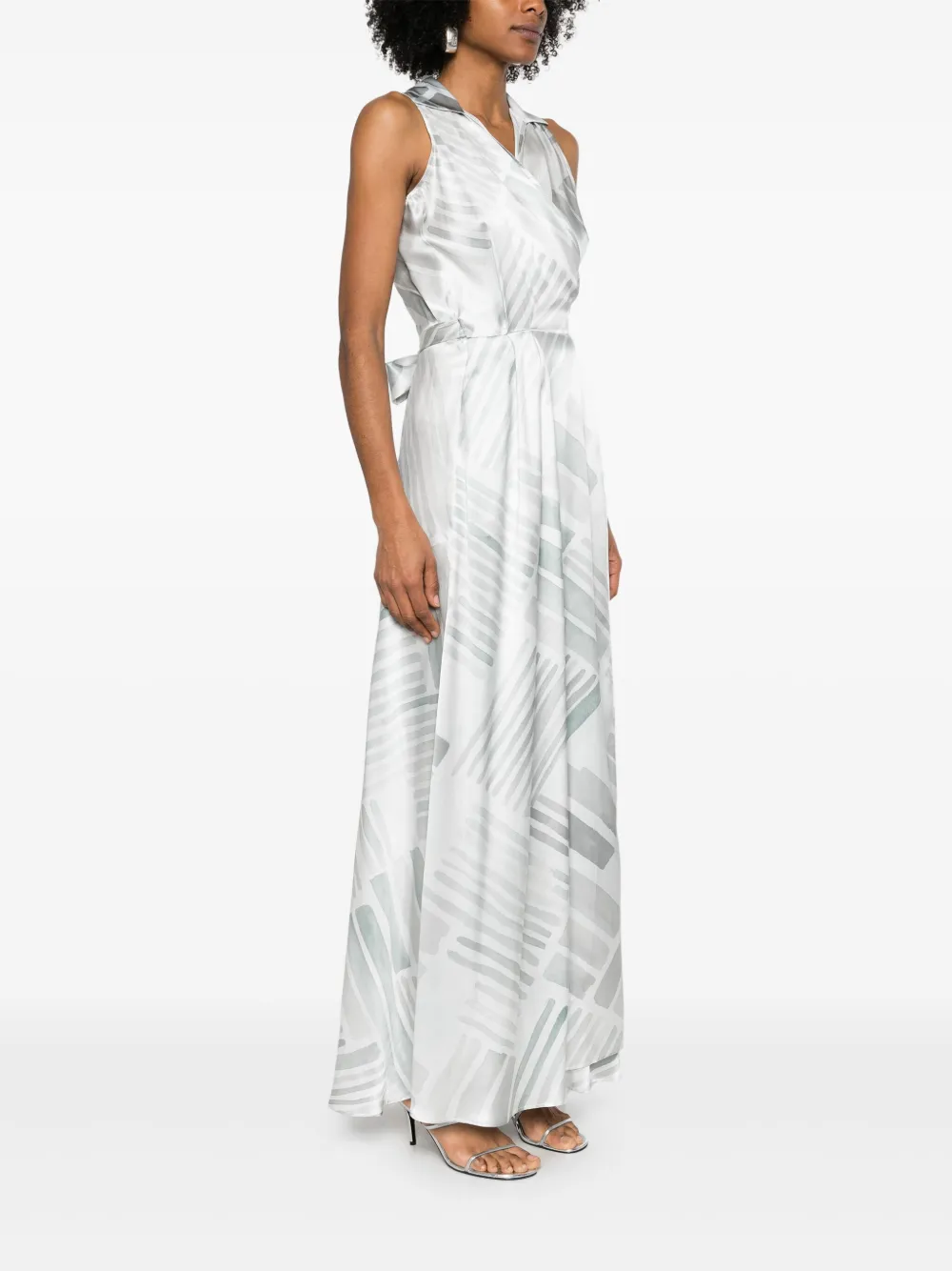 Kiton Maxi-jurk met abstracte print Grijs