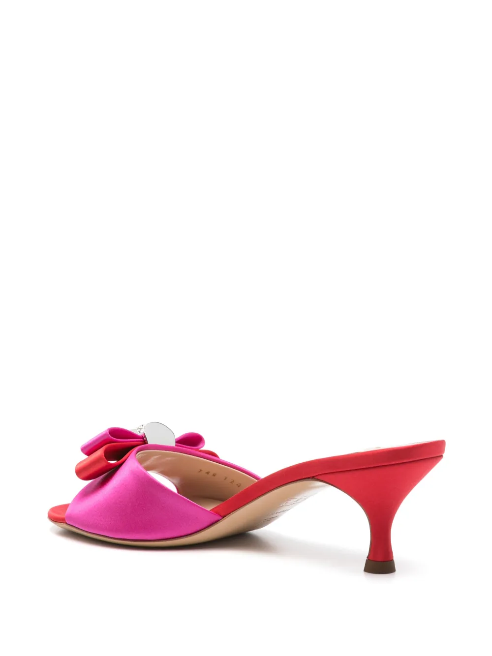 Casadei 50mm satin mules Red