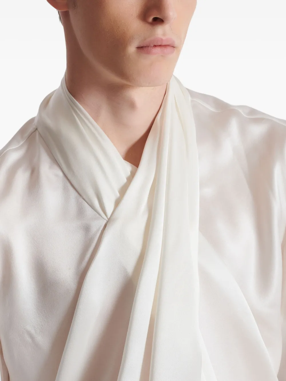 Balmain Gedrapeerd overhemd Wit