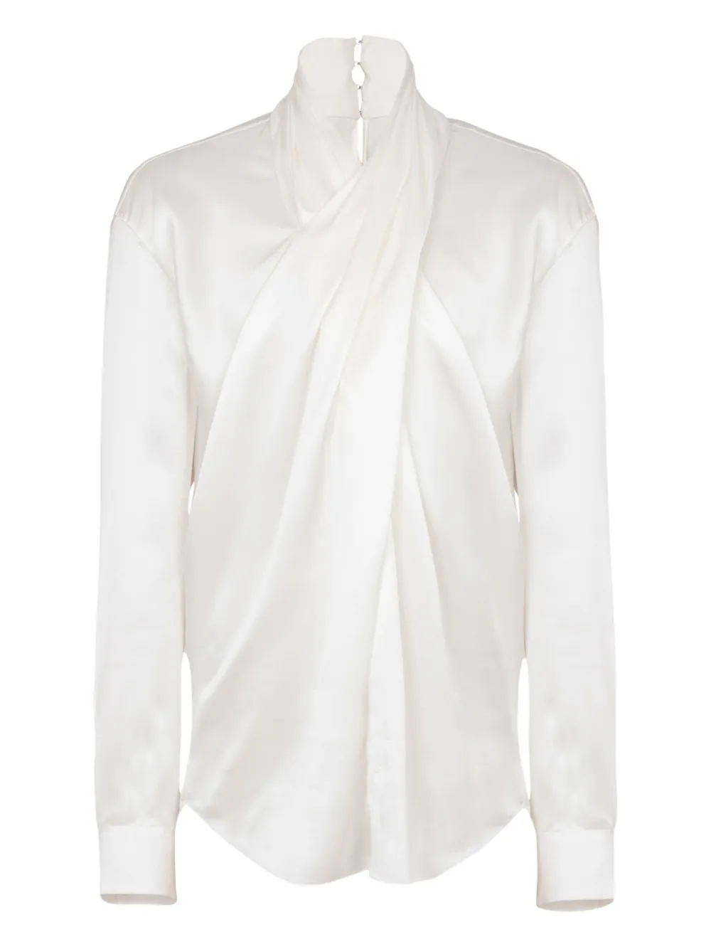 Balmain Gedrapeerd overhemd Wit