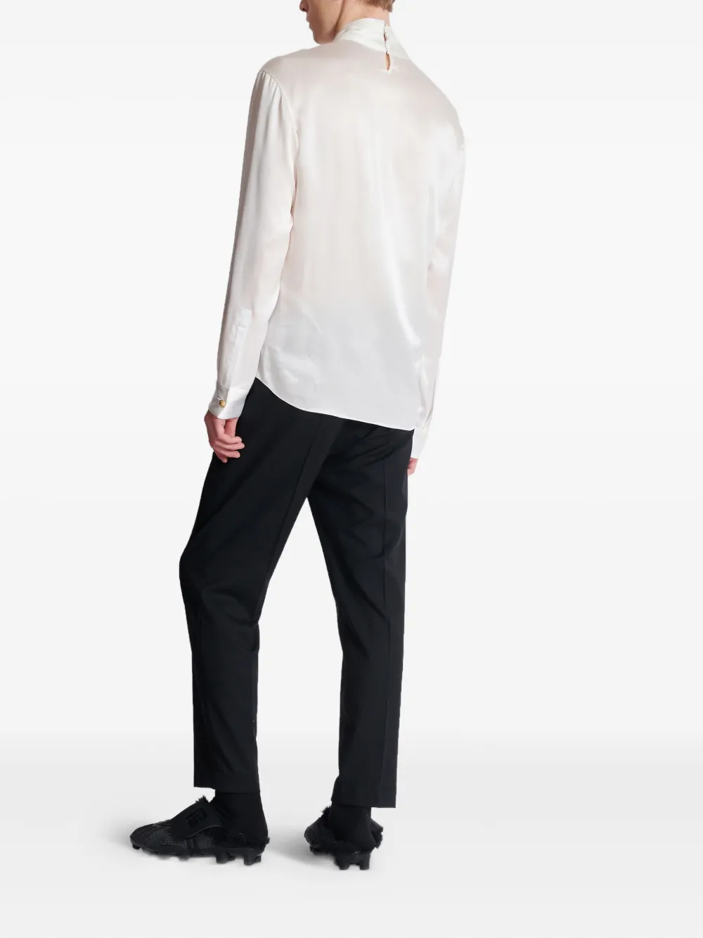 Balmain Gedrapeerd overhemd Wit
