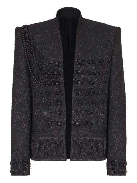 Balmain beaded-embellished tweed jacket
