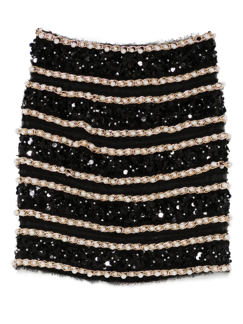 Balmain Gestreepte mini-rok Zwart