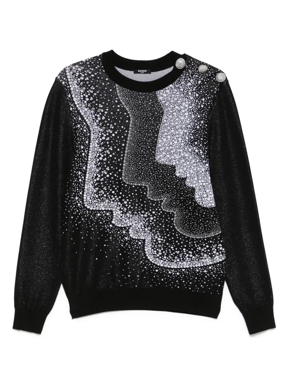 BALMAIN FACES-JACQUARD JUMPER