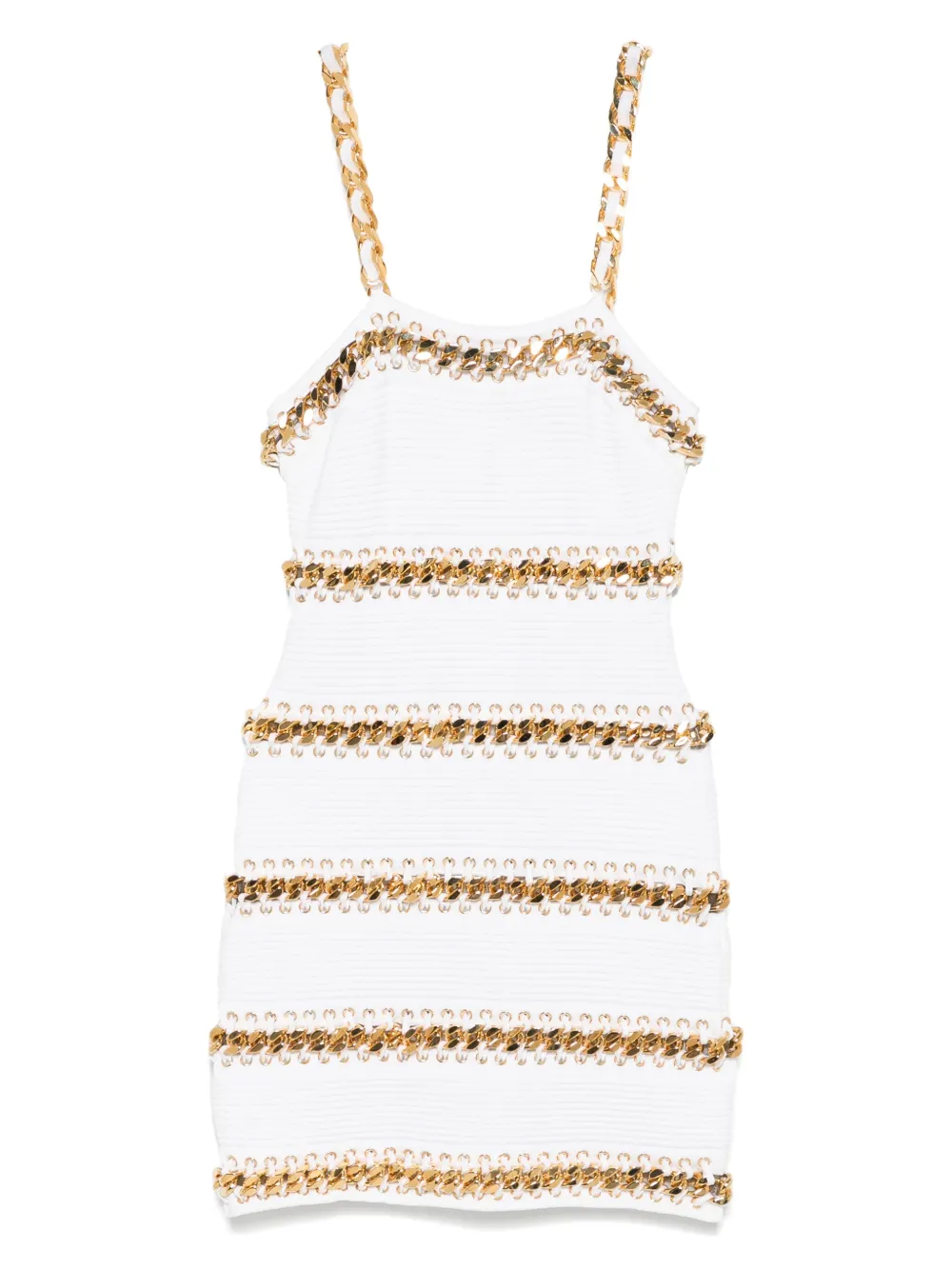 Balmain Abito corto a righe - Bianco