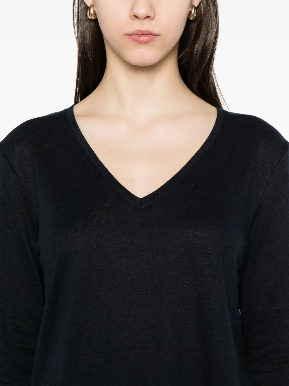 Shop Majestic Slub-texture T-shirt In Blue