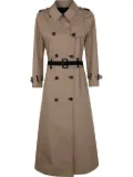 High pleat-detailing trench coat - Brown