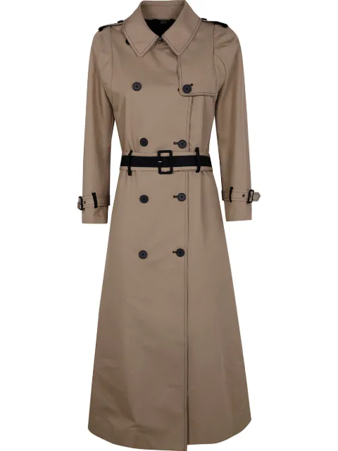 High pleat-detailing trench coat 