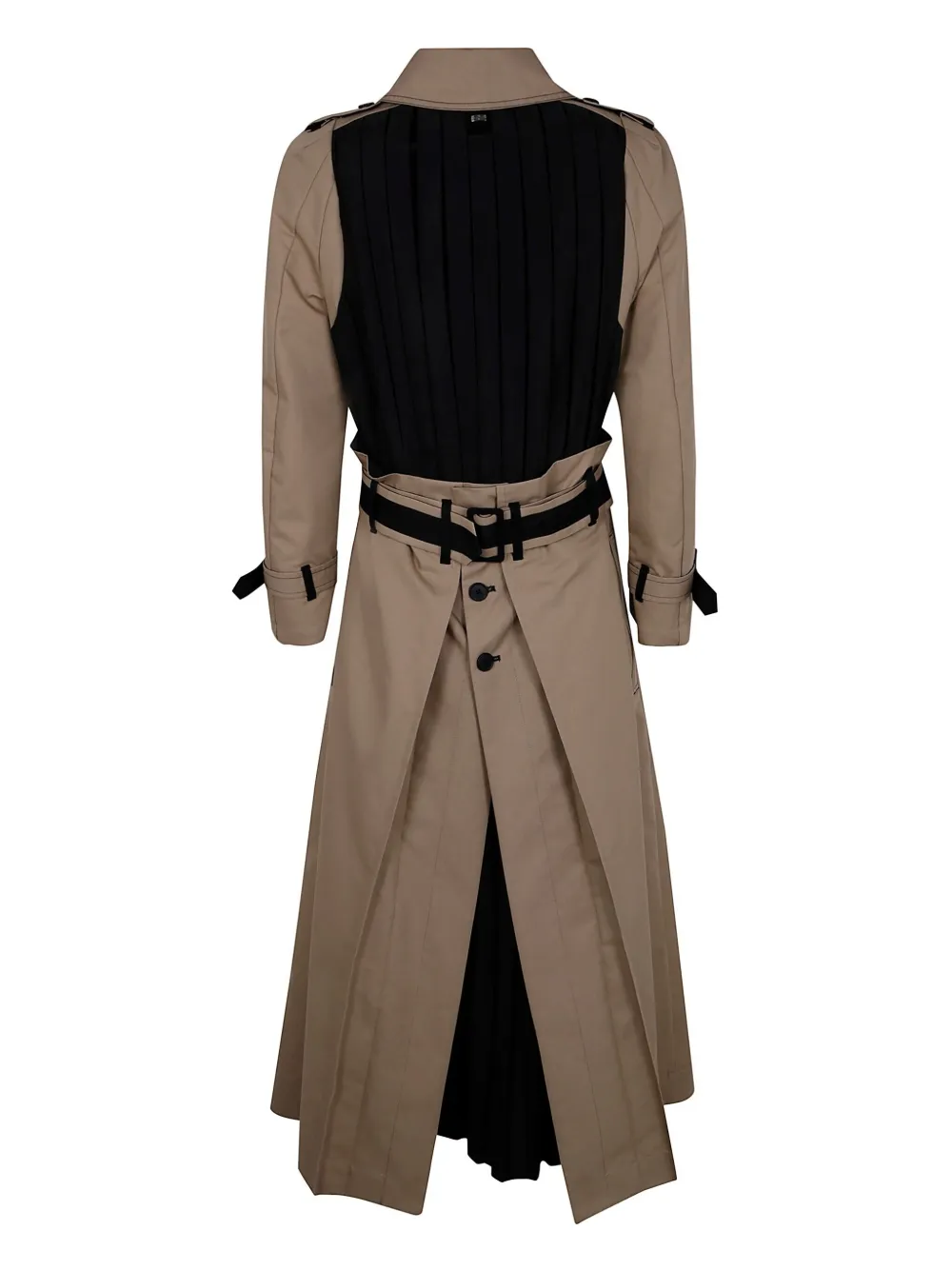 High pleat-detailing trench coat - Bruin