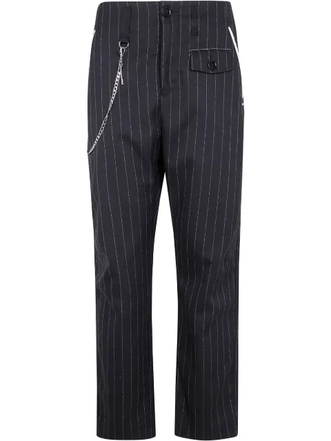 High striped straight-leg trousers