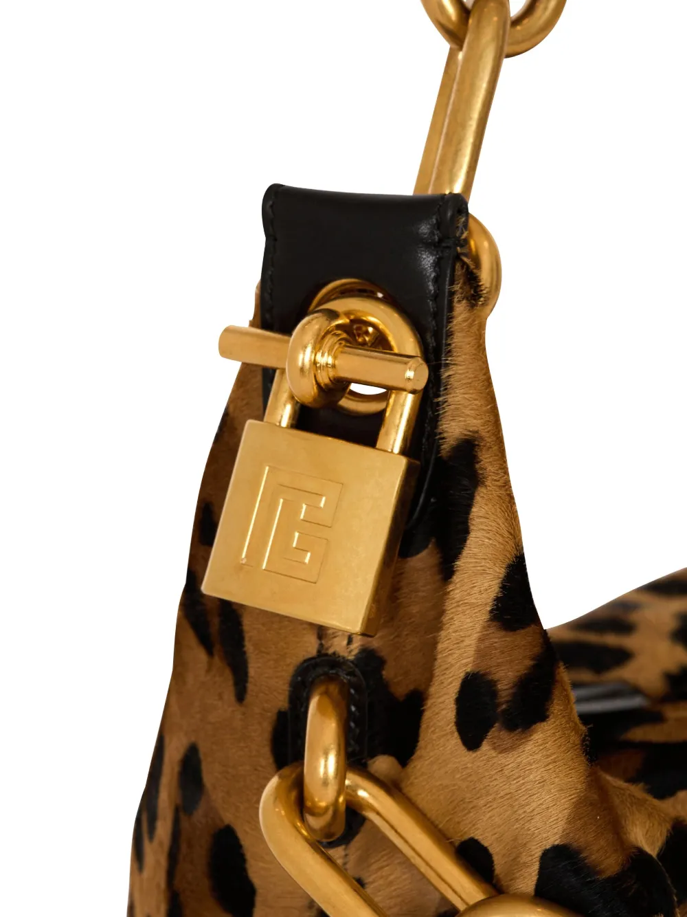 Balmain Sync medium schoudertas met luipaardprint Bruin