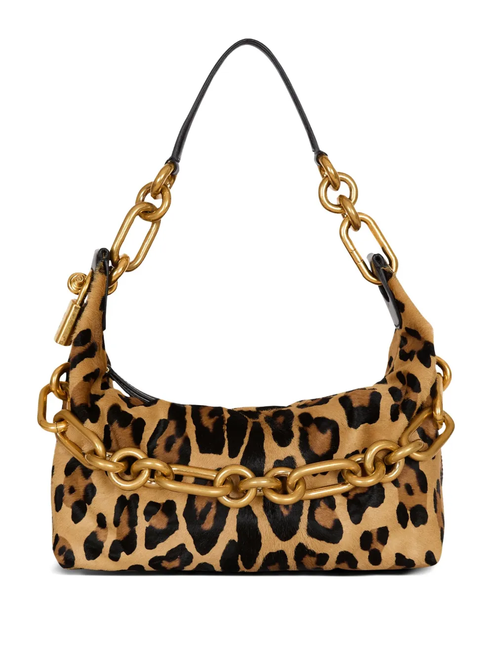 Balmain Sync medium schoudertas met luipaardprint Bruin