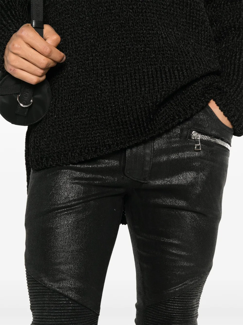 Balmain Biker jeans Zwart