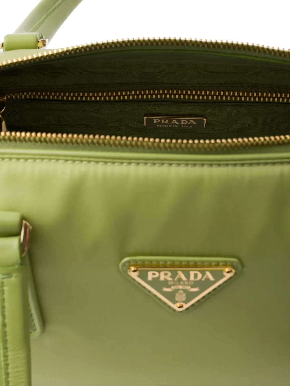 Shop Prada Re-nylon Tote Bag In Green