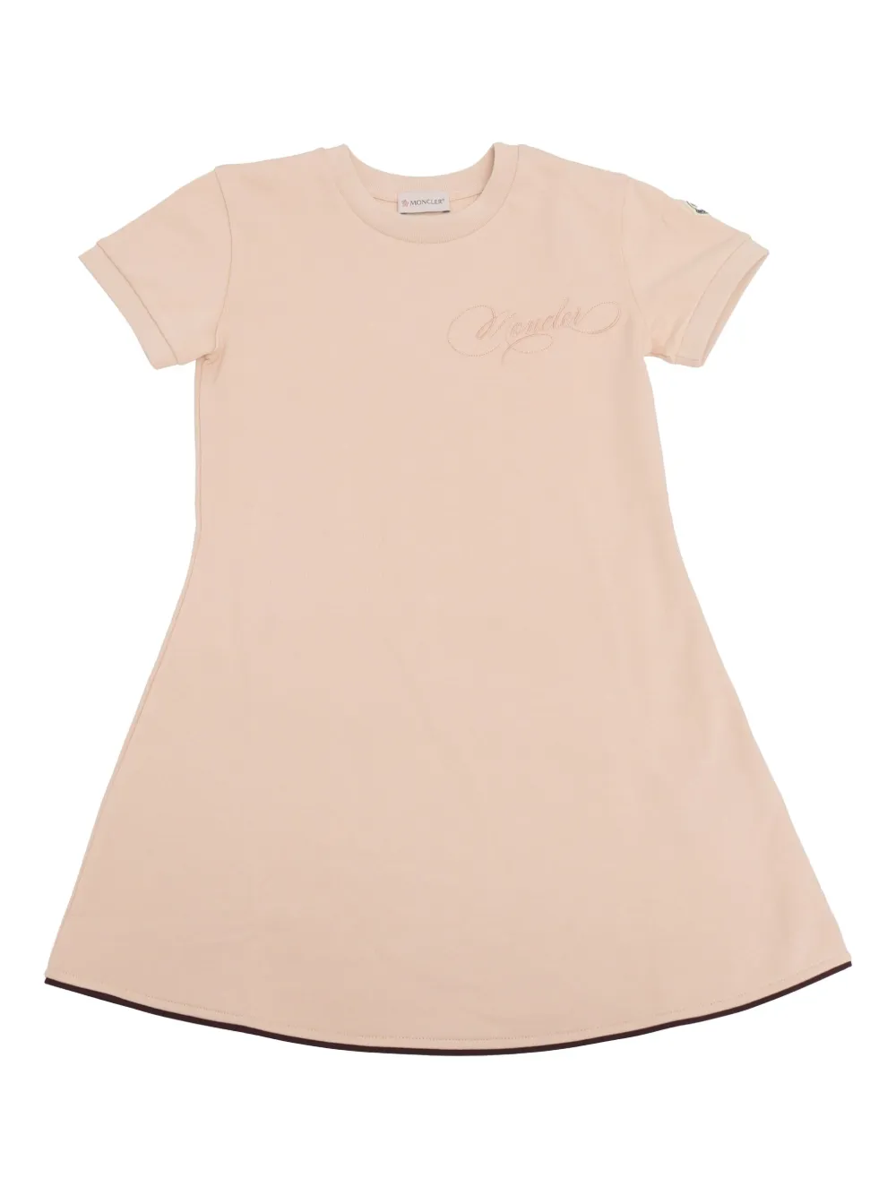 Moncler Enfant Jurk met geborduurd logo Roze