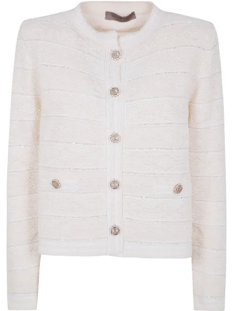 D.Exterior ivory tweed jacket 
