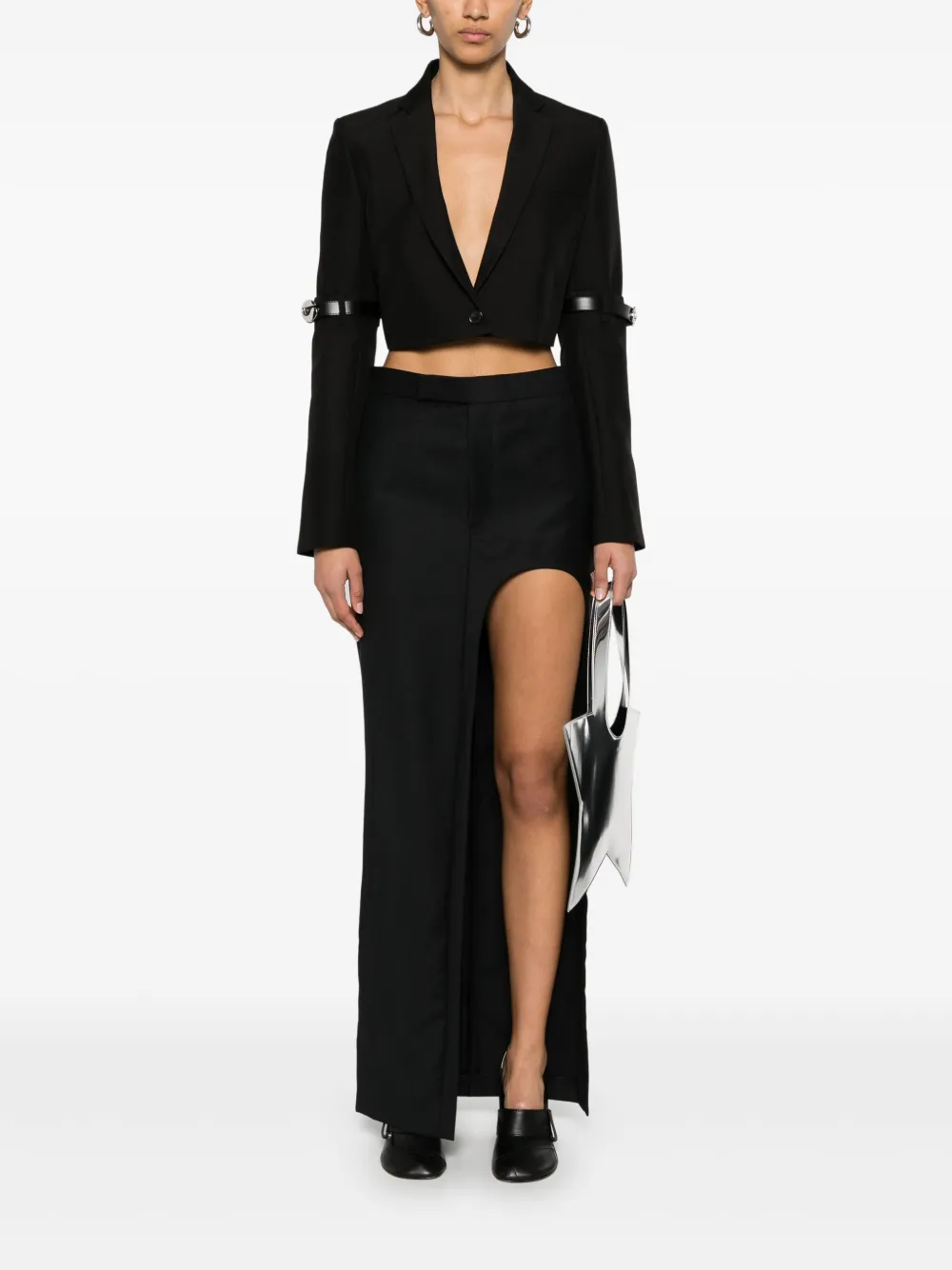 Coperni Hybrid cropped blazer - Zwart