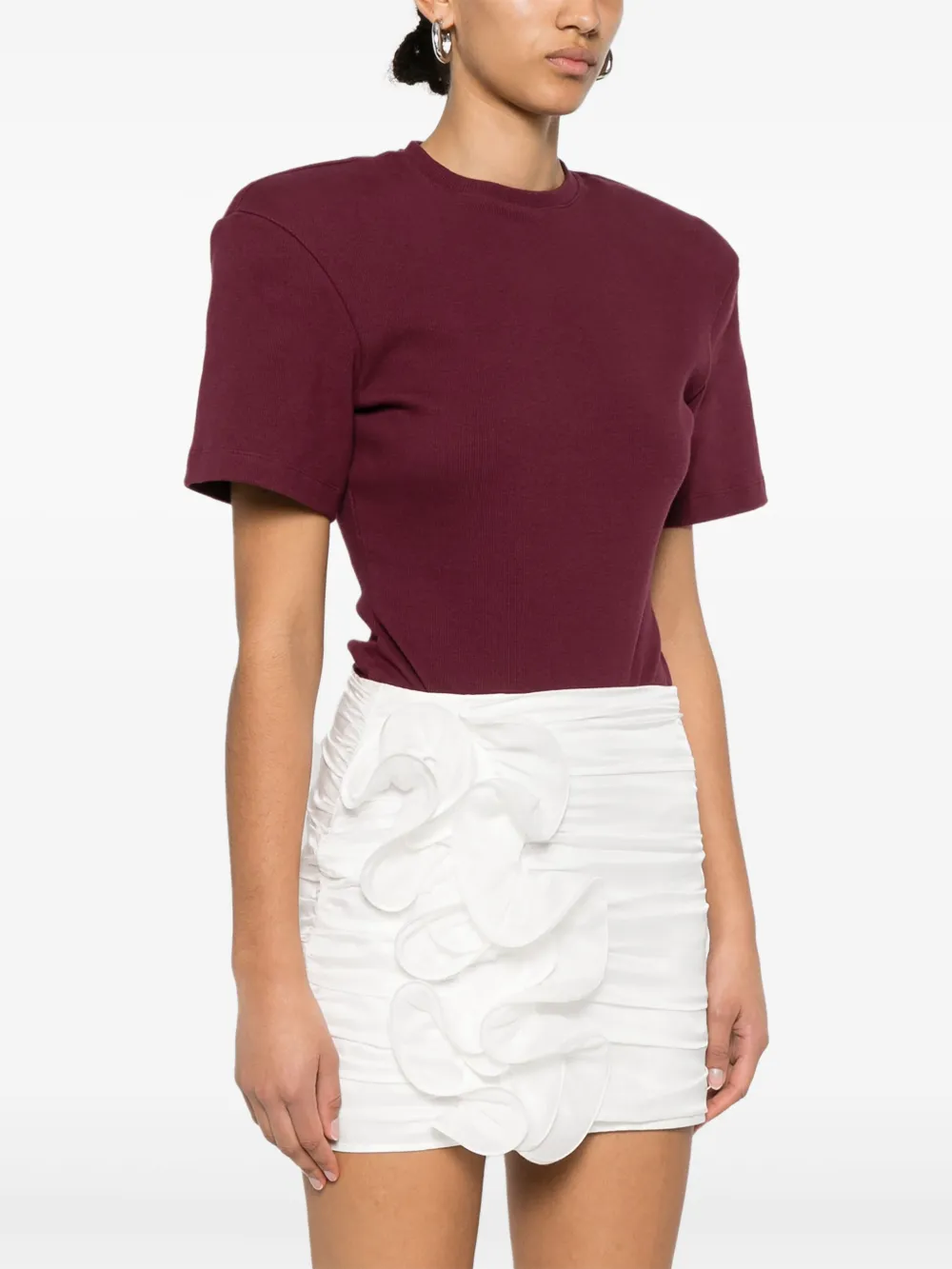 Magda Butrym Fine-ribbed Bodysuit In Red