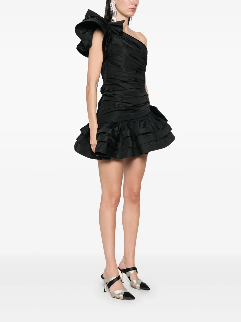 Alessandra Rich Tafetta mini-jurk Zwart