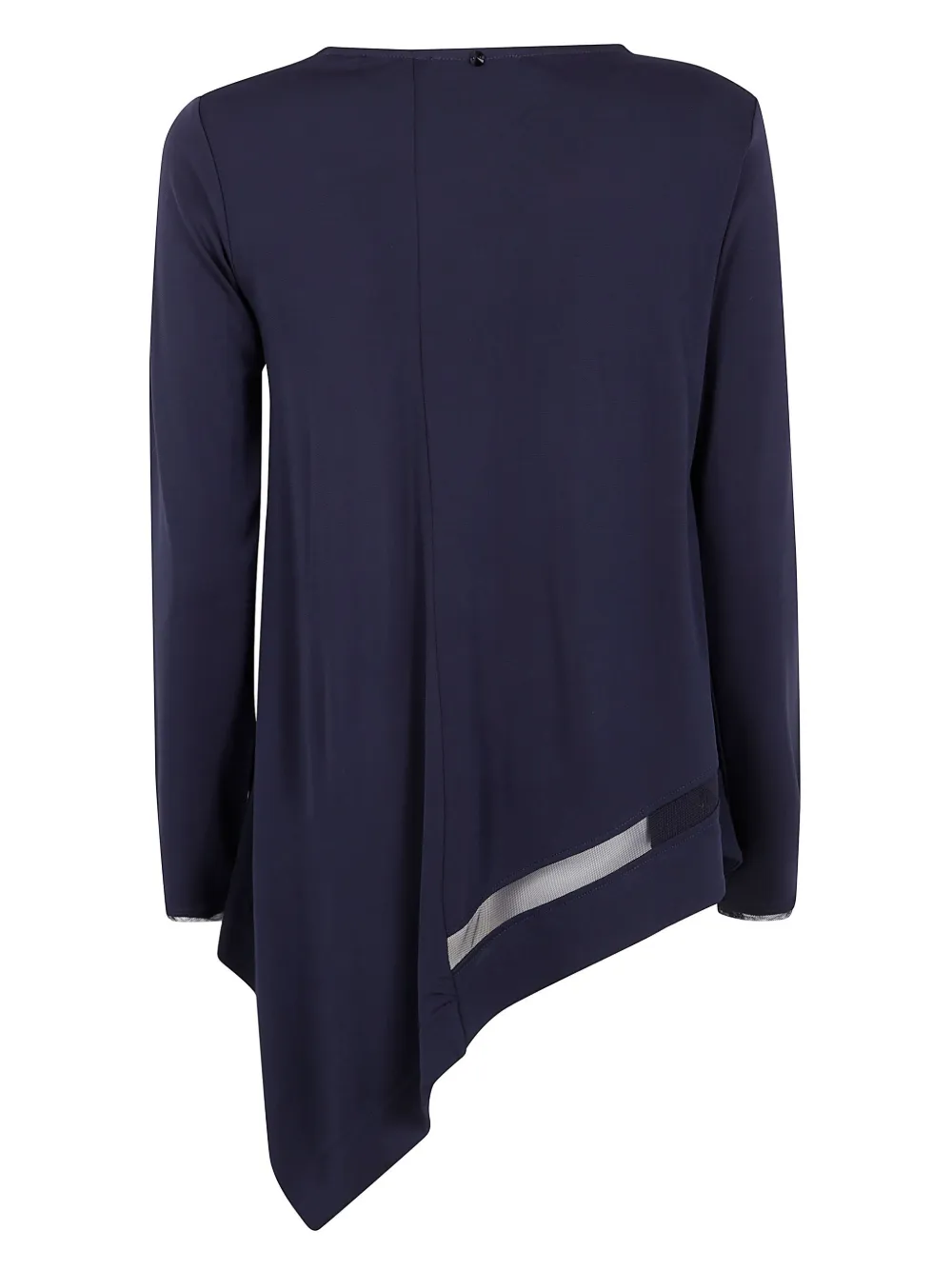 High asymmetric blouse - Blauw