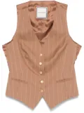 Tagliatore striped waistcoat - Brown